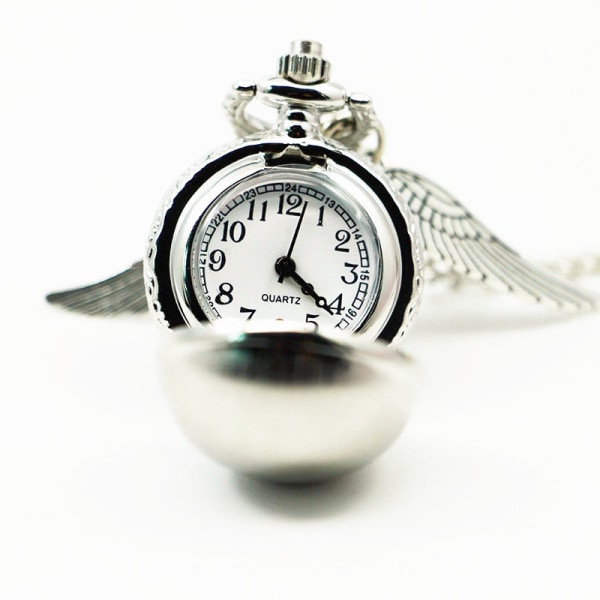 Anime Quidditch Sfærisk Lommeur Vinger Retro Flip Quartz Ur Harry Potter Snitch Lommeur Photosphere white steel colors