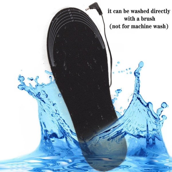 USB uppvärmda skoinnersulor Fötter Varma Sock Pad Mat Elektriskt uppvärmda innersulor Tvättbara varma thermal sulor Unisex Size L (41-46)