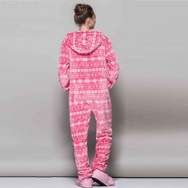 Dame Snefnug Onesies Pyjamas Vinter Kigurumi Pyjamas Tegneserie Rød Fugl Sexet Hætte Pijama Nattøj Onesies Pyjamas Red XL