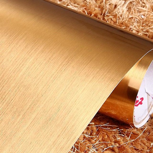 Itseliimautuva, vedenpitävä ja irrotettava vinyylitapetti kultainen 40cm x 1m Golden 40cm x 1m