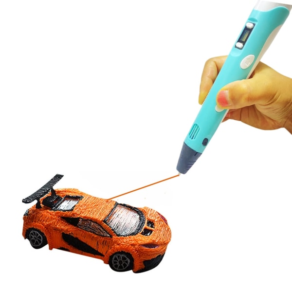 3D Pen Udskrivning Tegne Blyant Legetøj OLED Display Kunst Håndværk Print PLA/ABS Filamenter 3D Tegne Printer Til Børn/Voksne Kreativ Maling 10 color 50M PLA