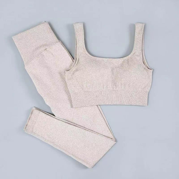 Yoga Set Träningskläder För Kvinnor Fitness Kläder Långärmad Yoga Dräkt BraPants Black S