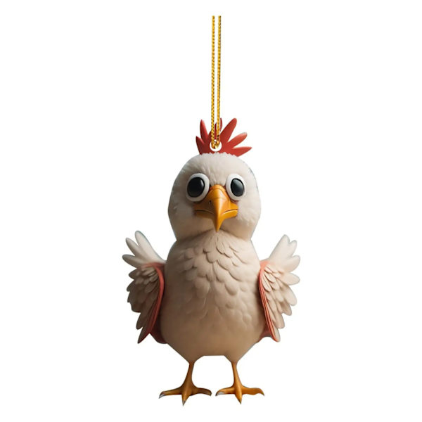 Roliga Hängande Tupp Ornament Gård Djur Thanksgiving Juldekoration Julgran Kyckling Hängen Barn Favörer C