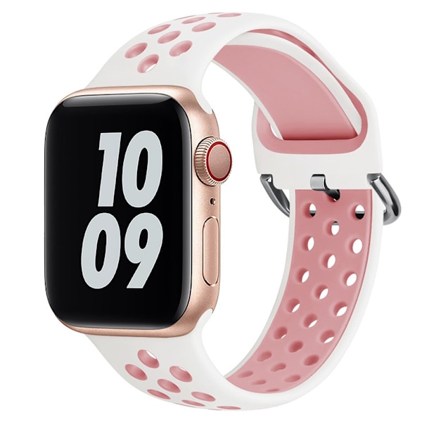 Klockarmband för Apple Watch iWatch 38mm/40mm/41mm Vit puder