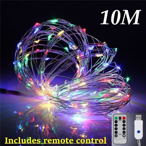 3 STK Stjerneklart Romantisk LED Gardinlys til Juletræ/gave/Hjem/Guirlande/Dekoration Multicolor 10M