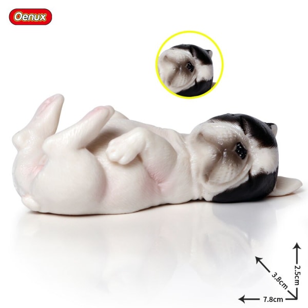 Oenux Bedårande Fransk Bulldog Djur Söt Valp Sovande Lat Hund Actionfigurer Modell Figurin PVC Heminredning Leksak för Utbildning without box6