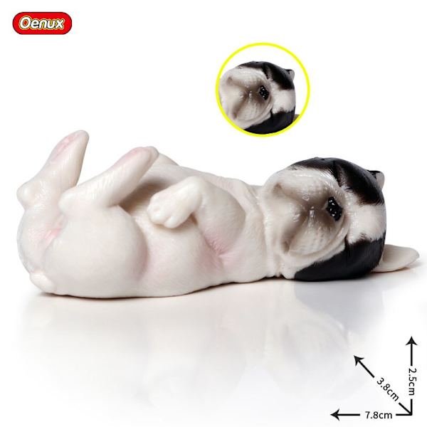 Oenux Dejlige Fransk Bulldog Dyr Sød Hvalp Sovende Dovne Hund Actionfigurer Model Figur PVC Boligindretning Uddannelseslegetøj without box6