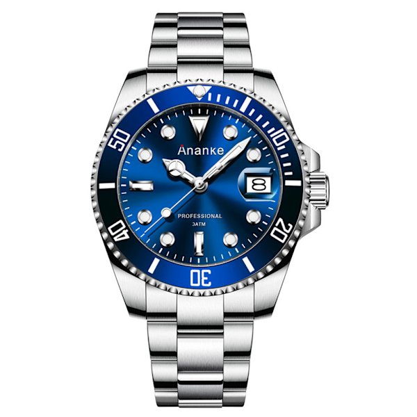Miesten kello Labor Green Submariner -kello, valaiseva, vedenpitävä, ei-mekaaninen kvartsikello An1702