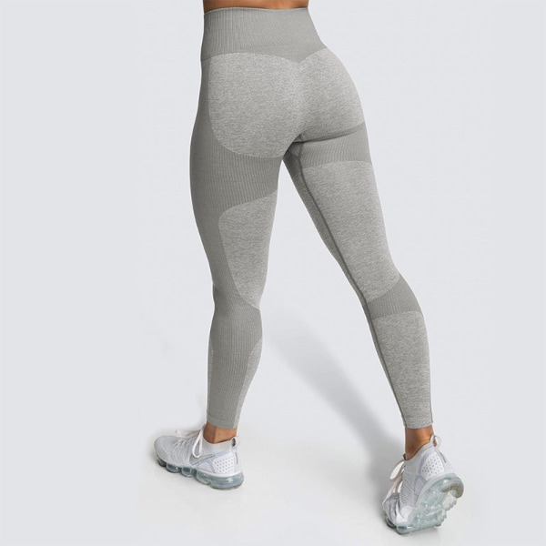 Europeiska och amerikanska sömlösa höftlyftande fukttransporterande yogabyxor Sportkläder Fitness Hip-showing tights för kvinnor 9154AB pants-Rose Red M