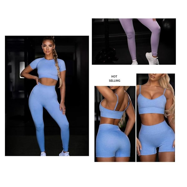 Yoga Sett Sportdrakt Trenings Active Antrekk Fitness Gym Sett For Kvinner Green 4pcs Set L