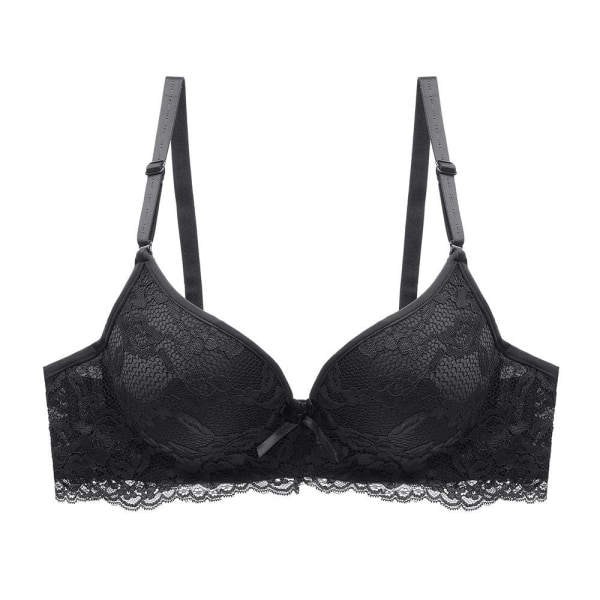 Behåar för Kvinnor Med Bygel Underkläder Spets BH Bralette Sexiga Underkläder Behå BH Topp Black 34C