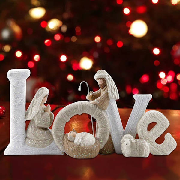 Juldekoration Eleganta Profiler Julkrubba Julprydnad Förtjusande Vacker Engelsk Bokstavsdekoration LOVE A