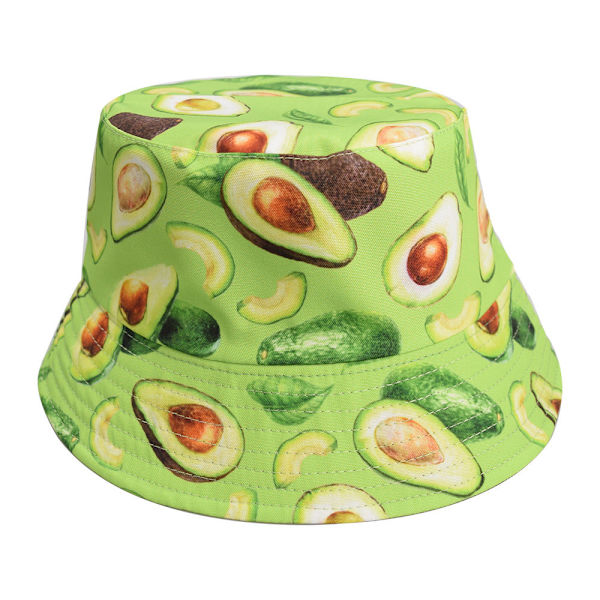 Avocado frugt mønster bucket hat skygge udendørs mænd og kvinder generel afslappet kasket 3 One Size