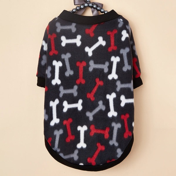 Kæledyrstøj Forår og Sommer Print Sweater Åndbart Sødt Hundetøj Black M