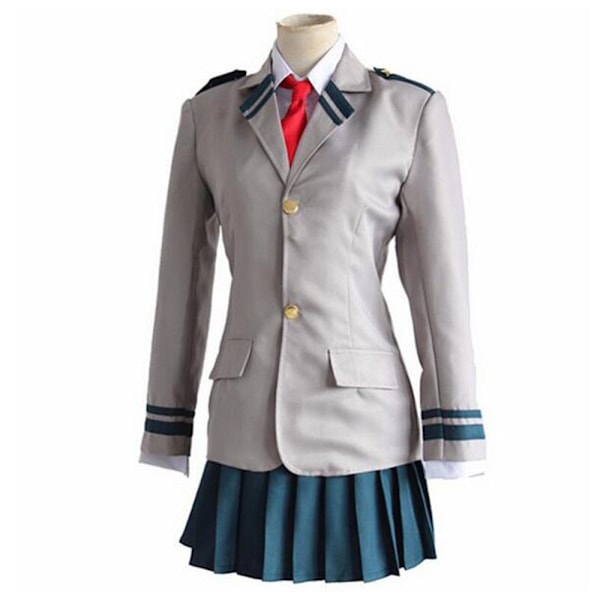 Anime Boku No Hero Academia Midoriya Izuku Bakugou Katsuki Harmaa My Hero Academia OCHACO URARAKA Koulupuku Cosplay-asut Girl No Shirt L