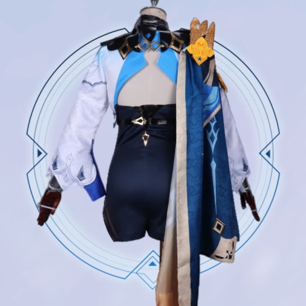Genshin Impact Eula Lawrence Cosplay Kostym Halloween Karneval Våg Blomma Riddare Rolig Kostym Handske Smycken Anime Cosplay Peruk 2 XL