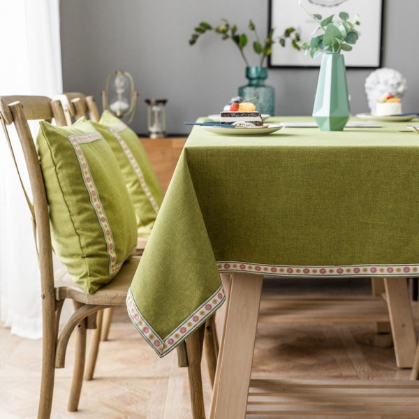 Rektangulær duk i lin Jacquard Rød Imitasjon Bomull Lin Juleduk Pure Gray. Embroidery 130*220cm