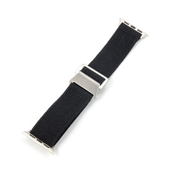 Urrem til Apple Watch iWatch, konnektorstørrelse 42/44 mm med værktøj, ren sort stålspænde