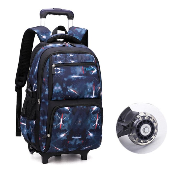 Resväska med 2 hjul, rullande bagage, skolväska med trolley för pojkar, barnens reseryggsäck på hjul, skolryggsäckar för barn 2 wheels 3 Backpacks