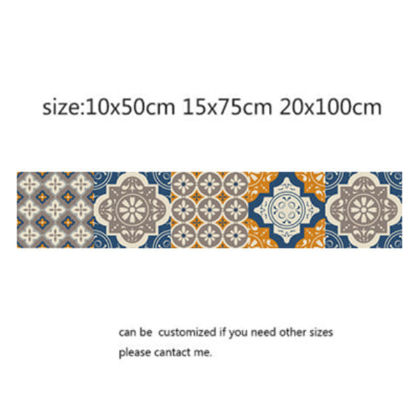 Mosaikfliseklistermærker i arabisk stil til stue, køkken, retro 3D vandtæt vægmaleri, badeværelsesindretning, DIY selvklæbende tapet 15 15x75cm