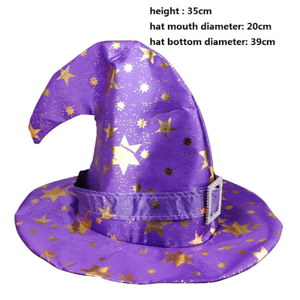 Voksen Børn Heksehatte Maskerade Bånd Troldmandshat Cosplay Halloween Kostume Fest Fødselsdag Karneval Hekse Tophatte 17