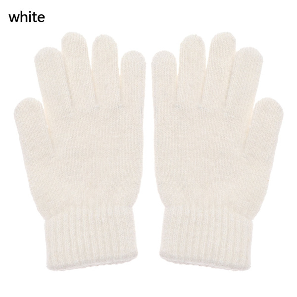 2023 Elastiska Fullfingerhandskar Varma Tjocka Cykelkörningsmode Dam Herr Vinter Varma Stickade Yllehandskar Utomhus B-1 One Size