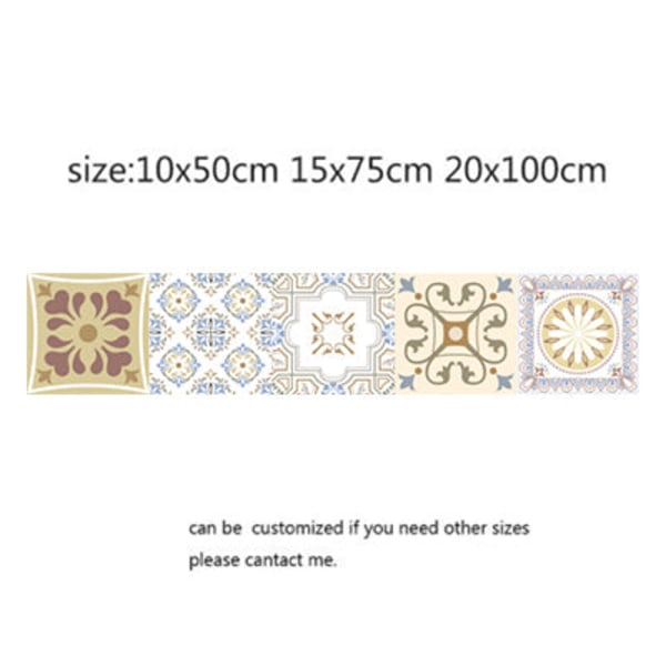Mosaikklistermärken i arabisk stil för vardagsrum Kök Retro 3D Vattentät väggmålning Dekal Badrumsinredning självhäftande tapeter 17 10x50cm