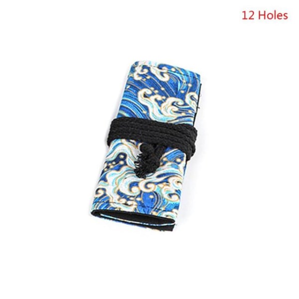 Penneetui Lærred Rulle Op Pennepung Pen Gardin Etui Makeup Wrap Holder 72 holes