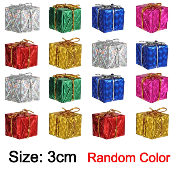 Mini Presentaskar Julgransprydnader Skum Presentask Julgran Hängande Hänge Flerfärgad Nyårsfest Dekorationstillbehör 3CM-Random Color 48PCS