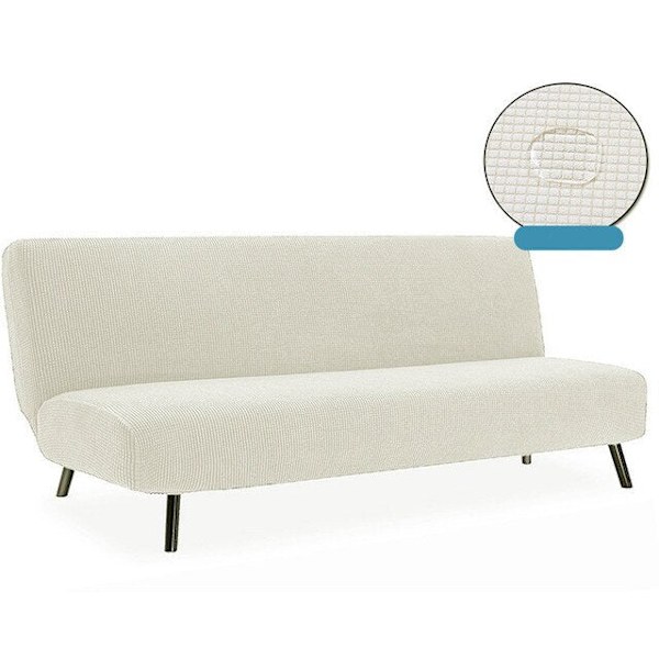 Vanntett sovesofa trekk jacquard ensfarget spandex stue stretch altomfattende sofaputetrekk uten armlener 6251-3 150-185cm