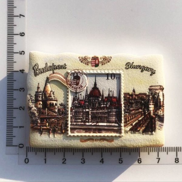 Kylskåpsmagneter Ungern Budapest Turist Souvenir hantverk i harts UV-tryckta landskaps kylskåpsmagneter heminredning Budapest Hungary