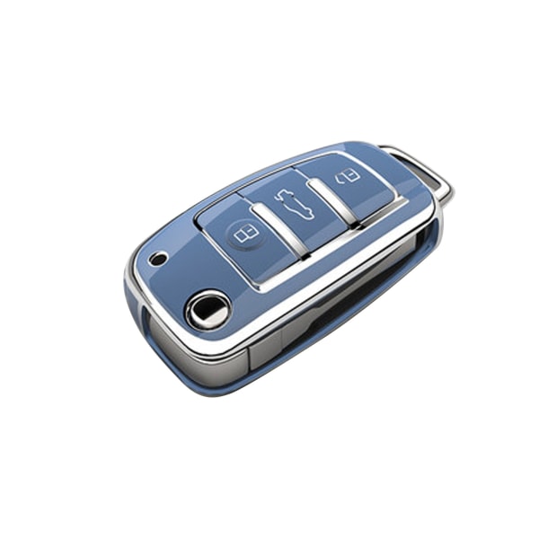 Blød TPU Bil Flip Nøgle Etui Cover Skal Fob til A1 A3 A6 A6L Q2 Q3 Q7 TTS R8 S6 RS3 Beskytter Nøglering Auto Tilbehør Overseas Phnom Penh white