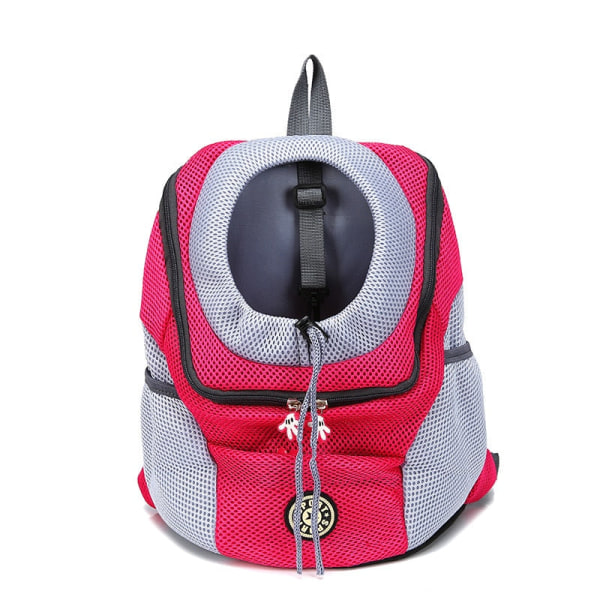 Hundbärväska för husdjur Katt Valp Ryggsäck Väska Bärbar Rese Front Utomhus Vandring Dubbel Axel Huvud Ut Sling Blind Drop Shipping Fuchsia XL 55 x W 41 cm
