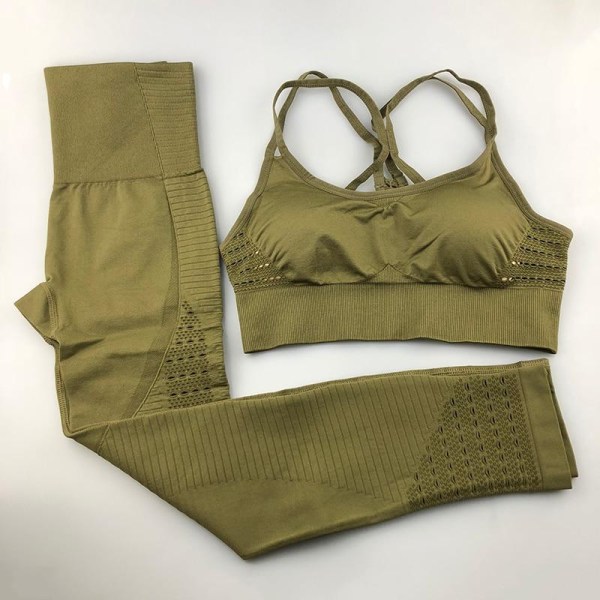 Joogasetti Naisten Fitness-vaatteet Urheiluvaatteet Leggingsit Pehmustetut Push-up Rintaliivit red M