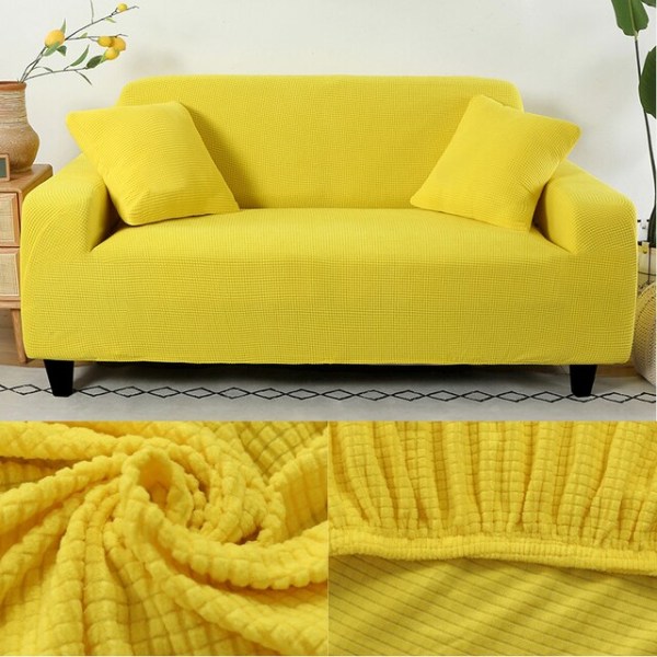 Tykt sofabetræk Jacquard ensfarvet trykte sofabetræk til stue sofabetræk hjørnesofa slipcover L form grass 2-seater(135-170cm)