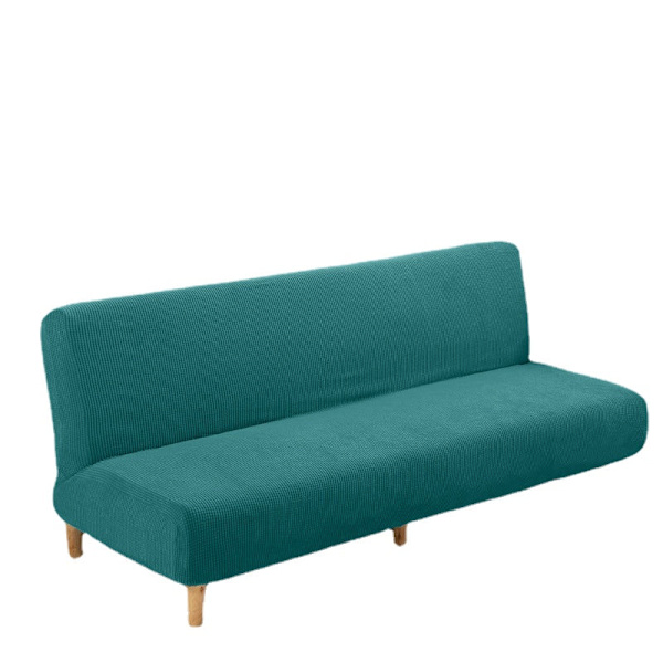 Överdrag Polar Fleece Tyg Ärmlös Bäddsoffa Skydd Enfärgad Utan Armstöd Stor Elastisk Fällbar Möbel Heminredning Bänköverdrag Cyan S 120-155cm