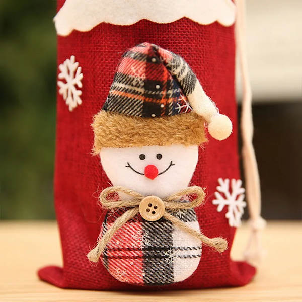 Joulukoristeet kotiin Viinipullon suojus Pölysuoja Ruokapöydän koristeet Joululahja Puun koriste Uusi vuosi 2024 Santa Claus34x14cm