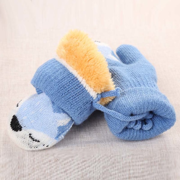 Tegneserie Ræv Baby Vanter Vinter Varme Børn Baby Pige Handsker Strikkede Børn Småbørn Bidering Vante Handschoen style2 gray2