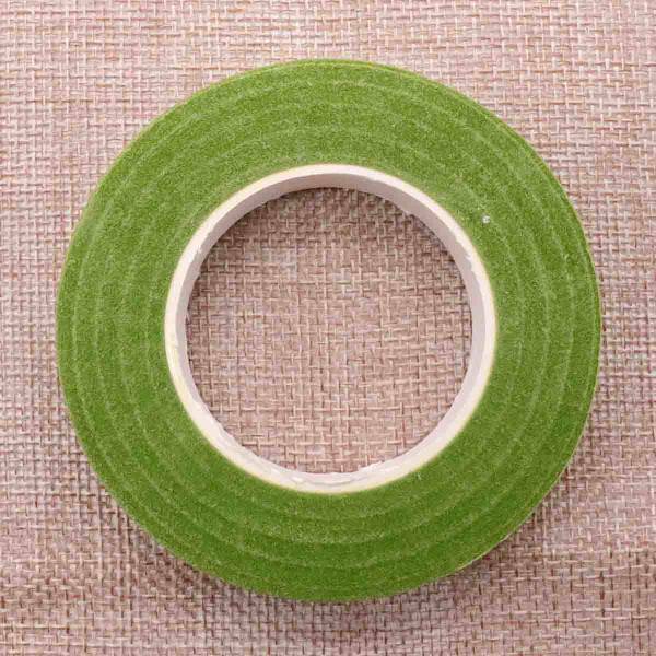 Blomstergrønne bånd 12mm*45m/RULLE Tape Corsager Knaphulsblomst Kunstig Blomst Støvdrager Indpakning Blomsterhandler Grønne Bånd Strækbart Tape 3