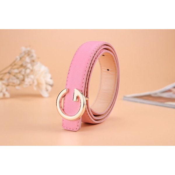 Bälte Mode All-Match Barn och Tonåringar Bälte Unisex Byxbälte Gold Buckle Red 2 108CM