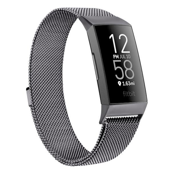 Magnetisk Milanese-reim i metall for Fitbit Charge 4 3, erstatningsarmbånd for Fitbit Charge 3 SE, reim for menn og kvinner Wine Red Size L
