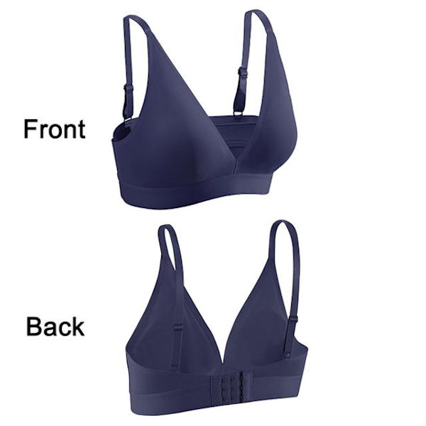 FINETOO Djup V Sexig Kvinnor Sömlös BH Underkläder Push Up Bralette Rygglös Behå S-XL Sporttopp BH Kvinnlig Vadderad Underkläder Blue M