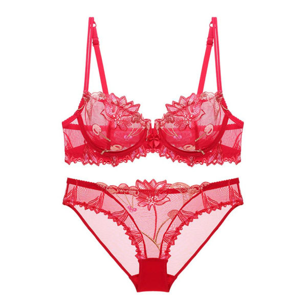 Varsbaby Seksikkäät kukkapitsi alusvaatteet naisille, rintaliivisetit Pink 36D