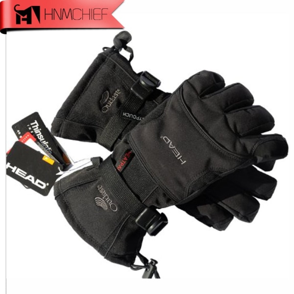 Skidhandskar för män Snowboardhandskar Snöskoter Motorcykelåkning Vinterhandskar Vindtäta Vattentäta Unisex snöhandskar Black L