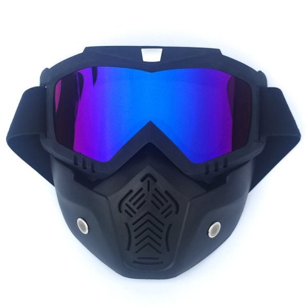 Lumilautailu naamio moottorikelkkailuun, laskettelulasit, tuulenpitävät suojalasit motocrossiin suukappaleella Sand black frame color paillette 17cm