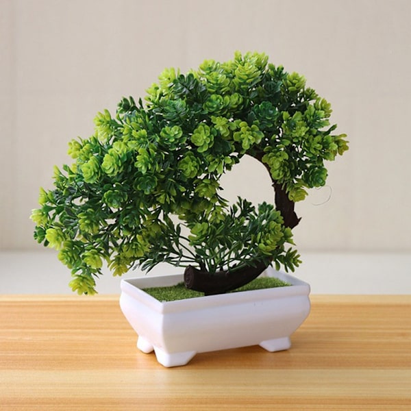 Uudet keinotekoiset kasvit Mänty Bonsai Pieni puu Ruukkukasvit Tekokukat Ruukku koristeet kodin sisustukseen Hotellin puutarhakoriste S