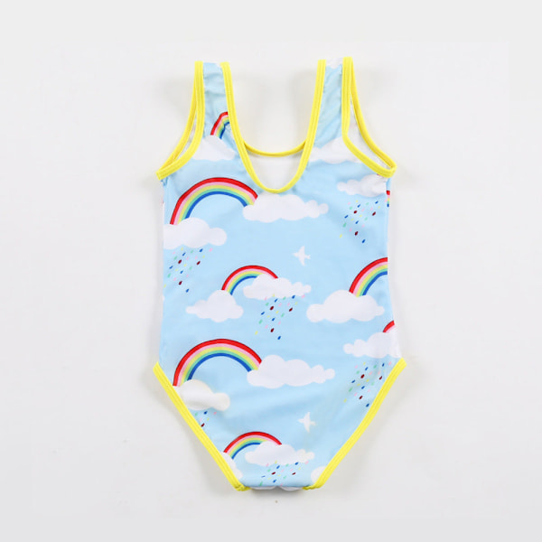 Baddräkt Europeisk Hel Baddräkt Barn Triangeldräkt Badkläder Blue（cloud） XL