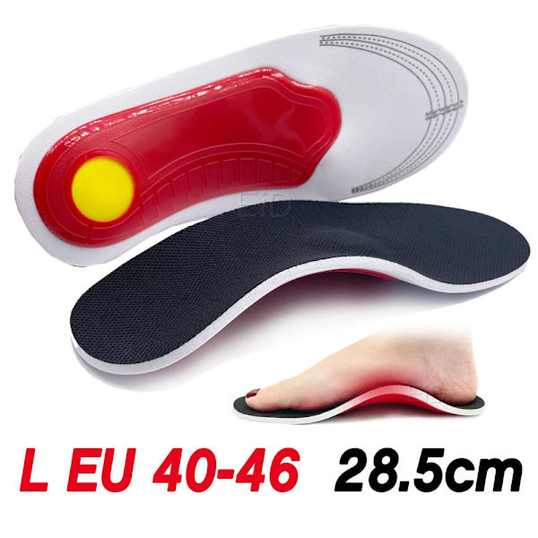 EiD Premium Ortopediska Inlägg med Högt Stöd för Fotvalvet Gelkudde 3D Stöd för Plattfot Kvinnor/Män Ortopedisk Fotsmärta L EU(40-46) 1 Pair