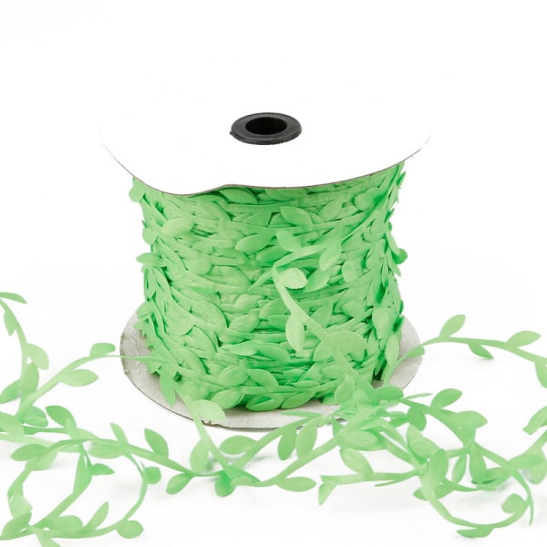 10 meter silke bladformet kunstig blomst grønne blader for hjem bryllupsdekorasjon DIY krans scrapbooking håndverk falsk blomst Light Green