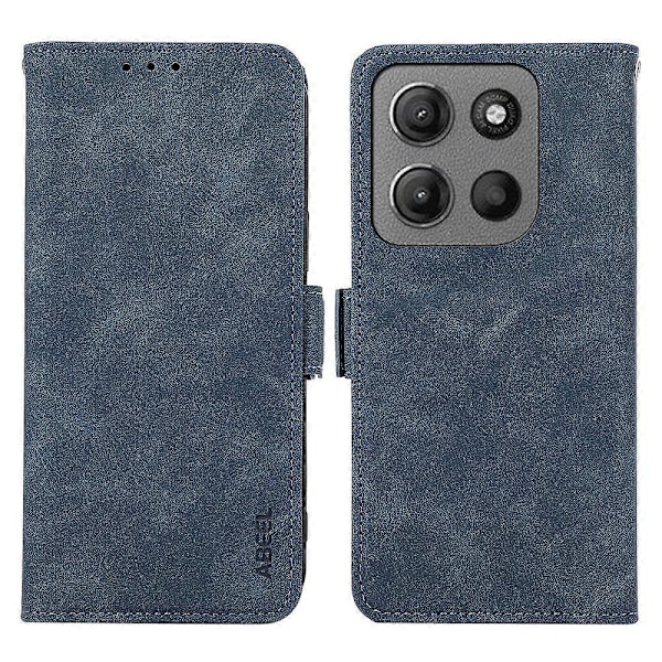 ABEEL Frostat Magnetiskt RFID Läder Telefonfodral Blue For Motorola Edge 60 Fusion